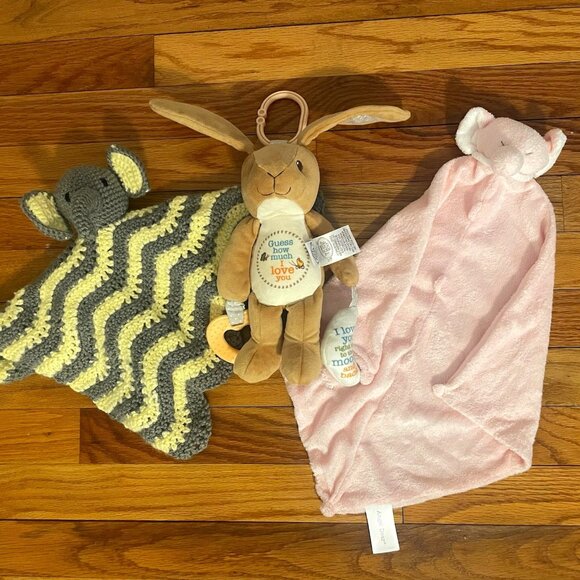 Lovey Blanket & Stroller Toy 3-Piece Lot - Picture 1 of 7